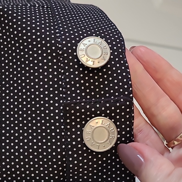 LAURA navy and white jean-style jacket/blazer, long sleeve, size 8 - Picture 6 of 8